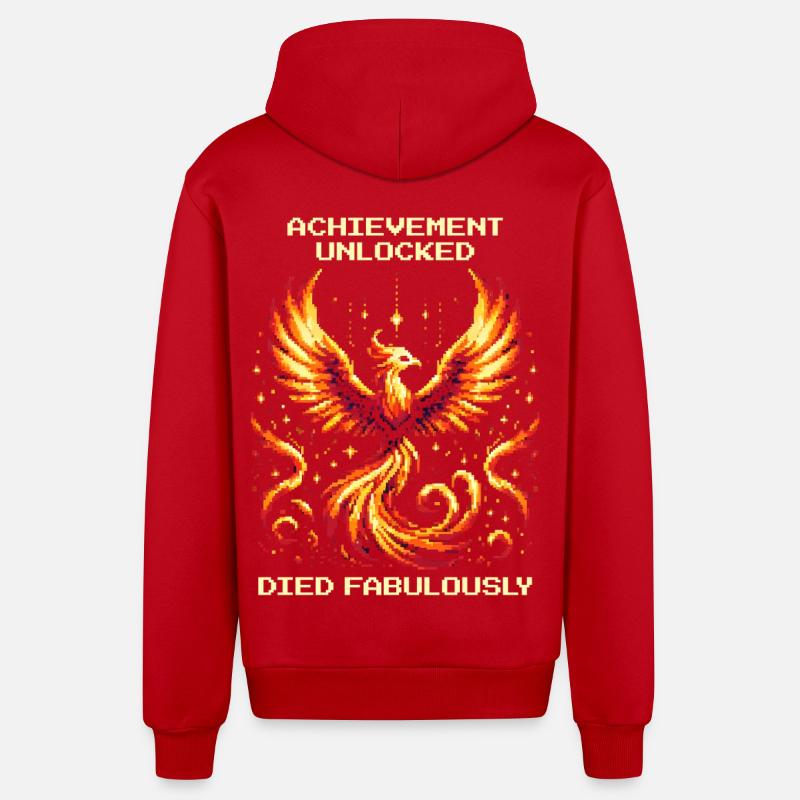 Succès débloqué : Mort fabuleuse | JDR - Veste à capuche bio décontractée fabriquée en UE - rouge