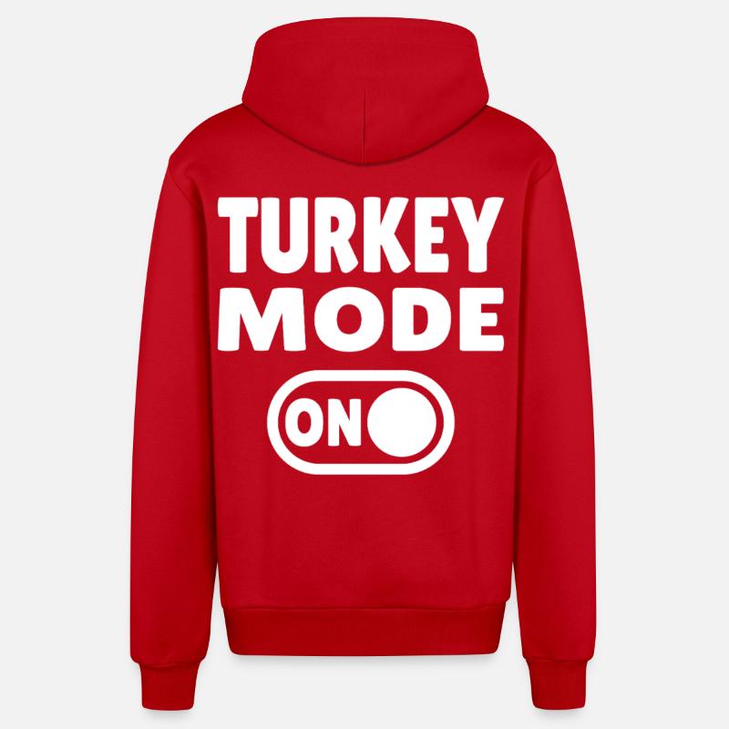 Mode dinde activé - Veste à capuche bio décontractée fabriquée en UE - rouge