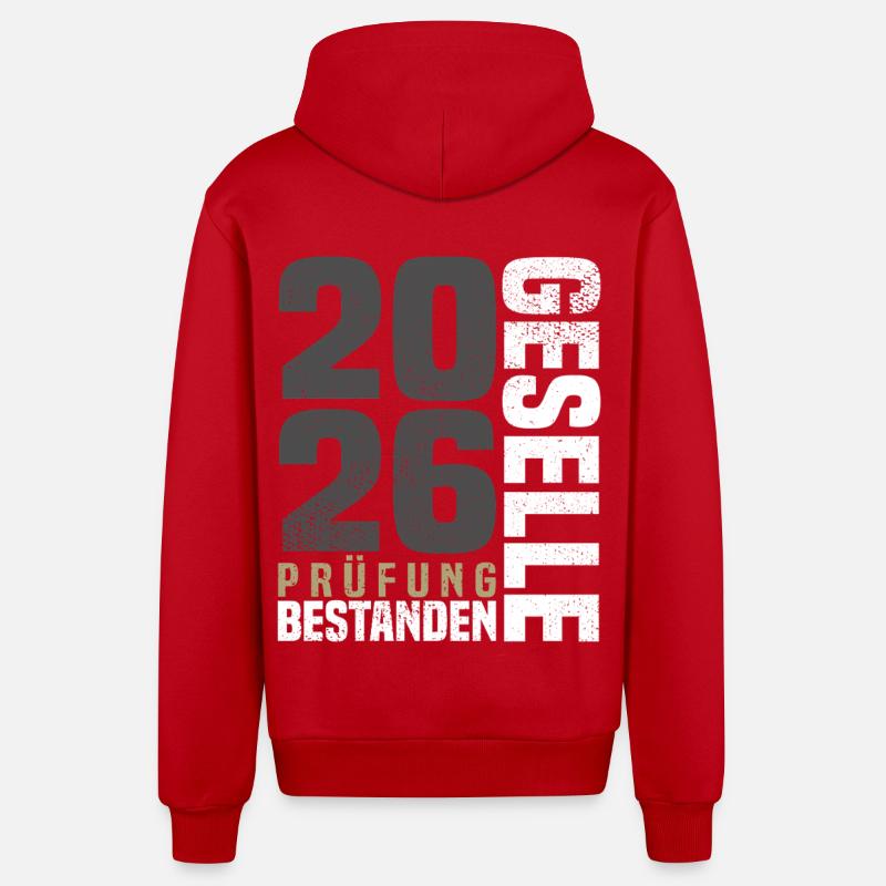 Remise des diplômes de compagnon 2026 - Veste à capuche bio décontractée fabriquée en UE - rouge