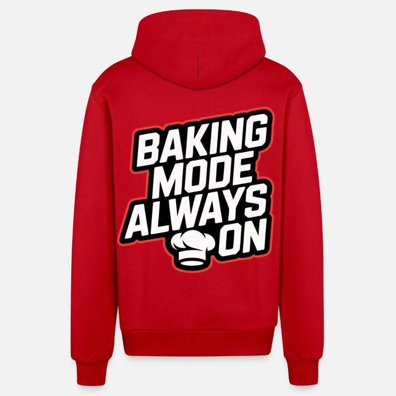 Mode de cuisson toujours activé - Veste à capuche bio décontractée fabriquée en UE - rouge