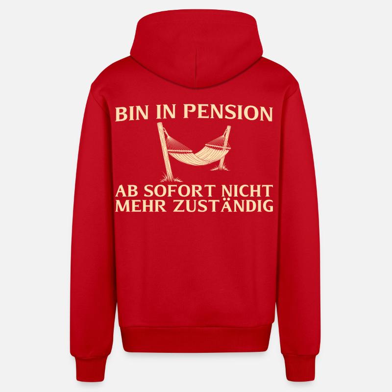 Pension Plus responsable - Retraité - Veste à capuche bio décontractée fabriquée en UE - rouge