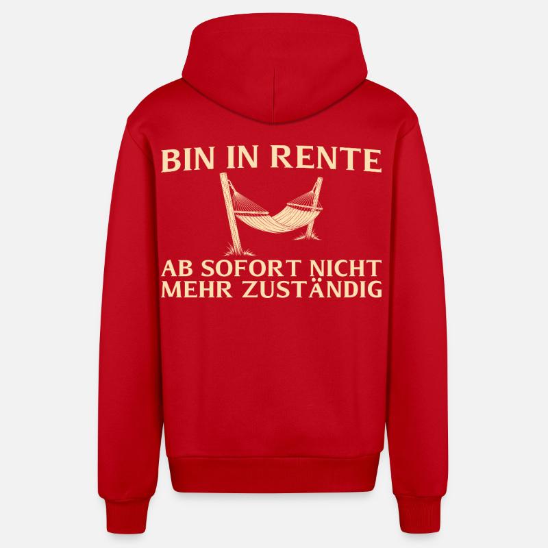 Rente N’est plus responsable - retraite - Veste à capuche bio décontractée fabriquée en UE - rouge