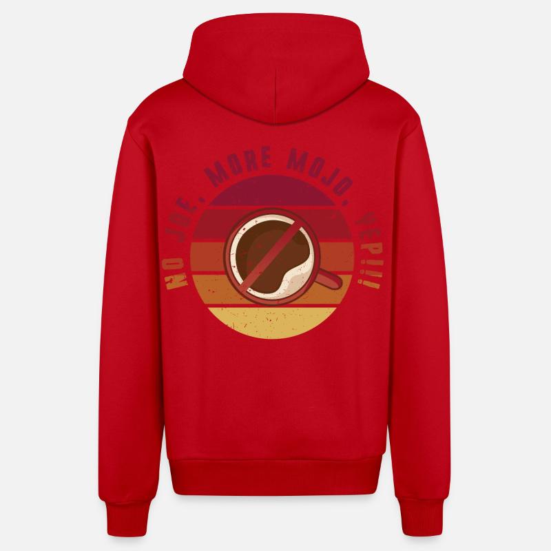 Coffee withdrawal decaffeinated ex-coffee drinker - Organic Relaxed Hooded Jacket Made in EU - red