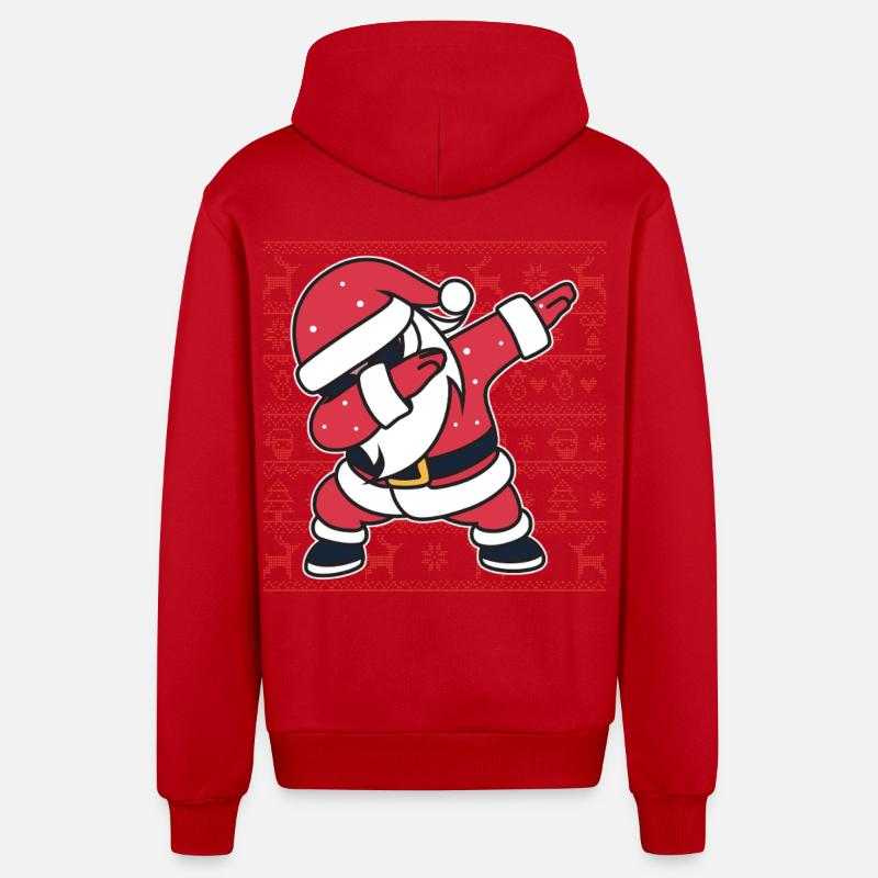 Weihnachts-Hässlicher Pullover Dab Santa's Weihnachtsgeschenk - Organic Relaxed Kapuzenjacke Made in EU - Rot