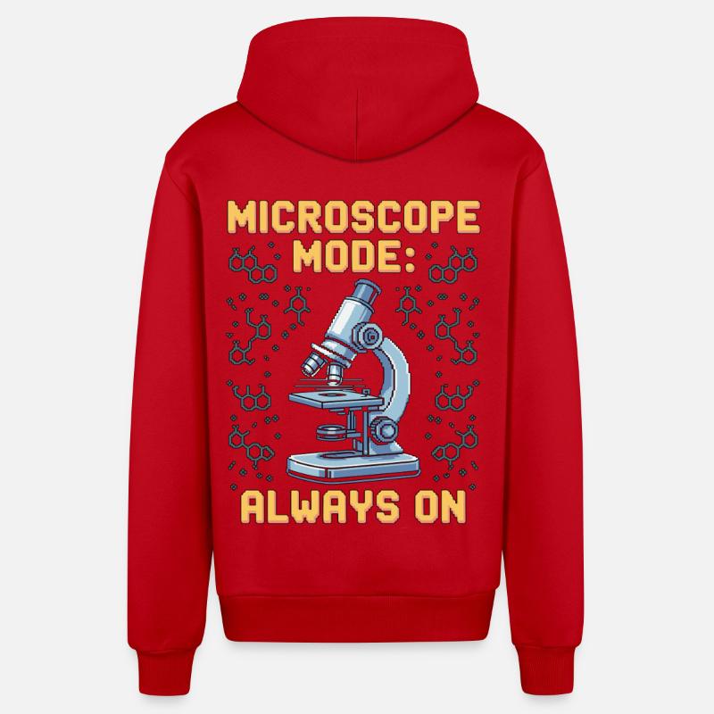 Lab Technician Microscope Mode Always Clinical Lab - Organic Relaxed Kapuzenjacke Made in EU - Rot