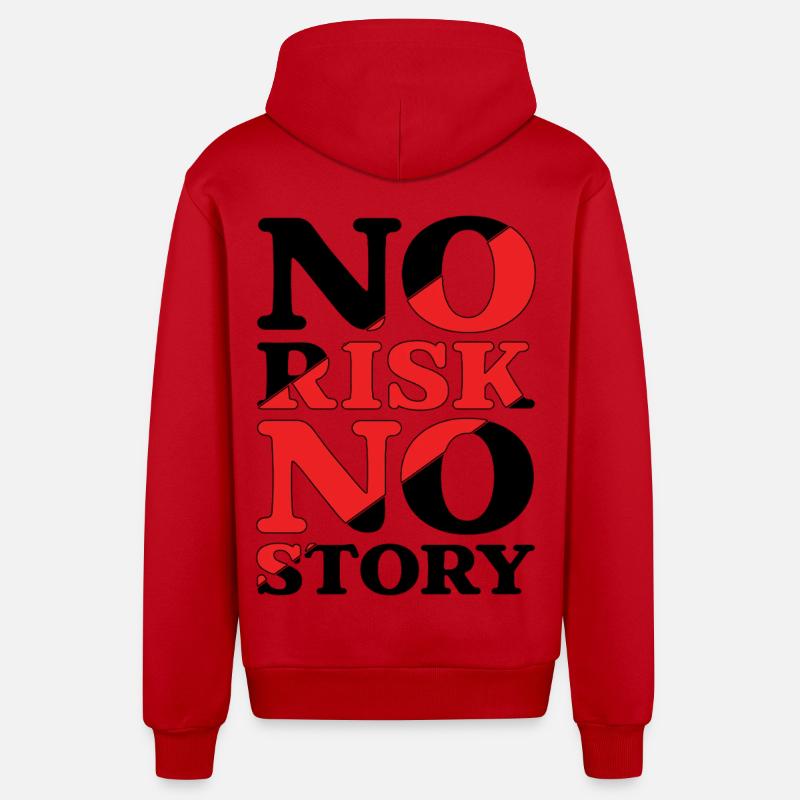 Pas de risque, pas d’histoire - Veste à capuche bio décontractée fabriquée en UE - rouge