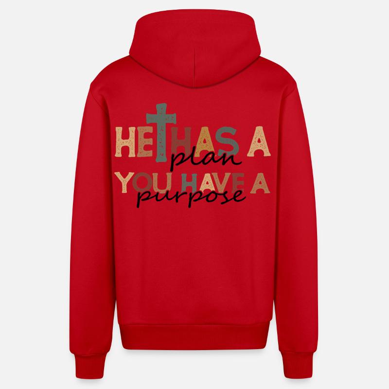 Conception de citation rétro chrétienne - Veste à capuche bio décontractée fabriquée en UE - rouge