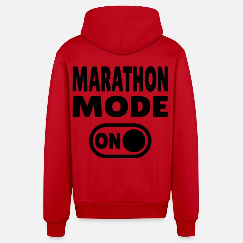Marathon Mode On – Running with passion - Organic Relaxed Hooded Jacket Made in EU - red