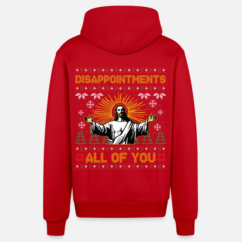 Déceptions à tous, Jésus de Noël - Veste à capuche bio décontractée fabriquée en UE - rouge
