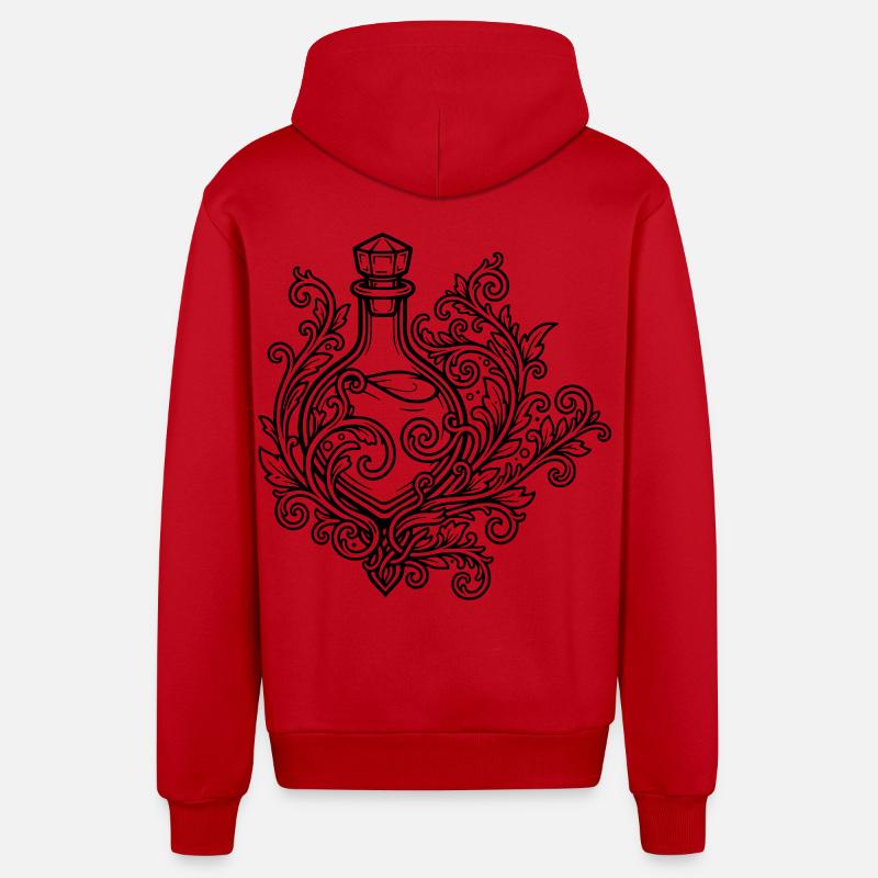 Fiole d'elixir et fleurs - Veste à capuche bio décontractée fabriquée en UE - rouge