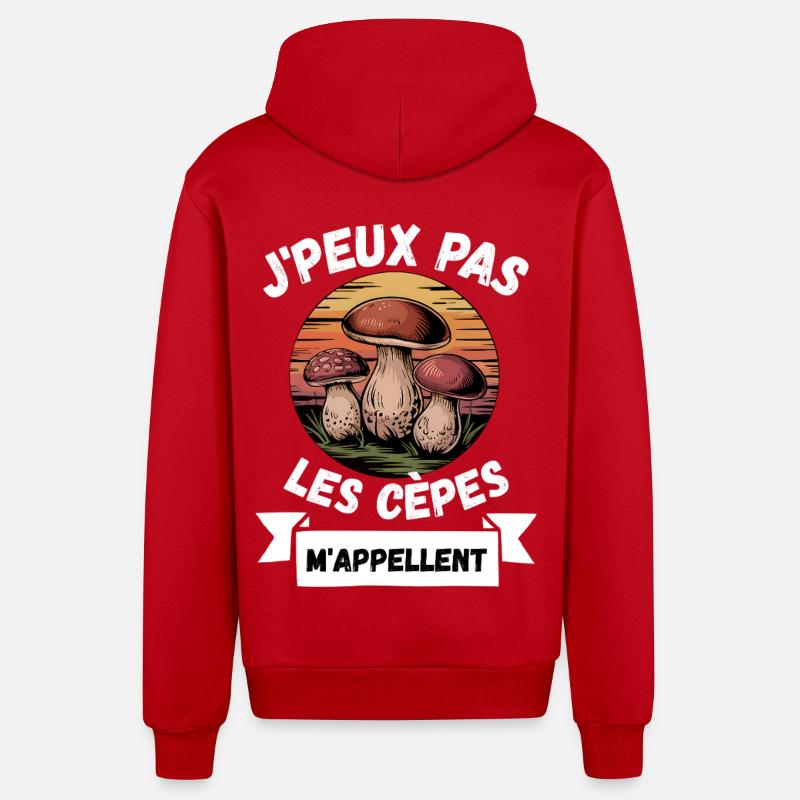 j'peux pas les cèpes m'appellent - Veste à capuche bio décontractée fabriquée en UE - rouge