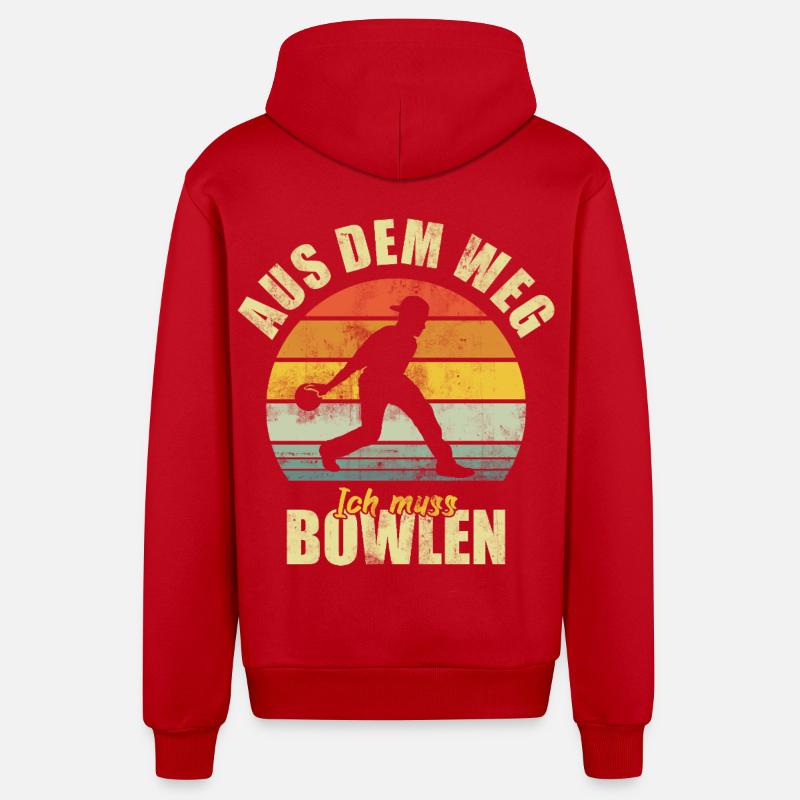 Bowling Bowling Drôle de dicon - Veste à capuche bio décontractée fabriquée en UE - rouge