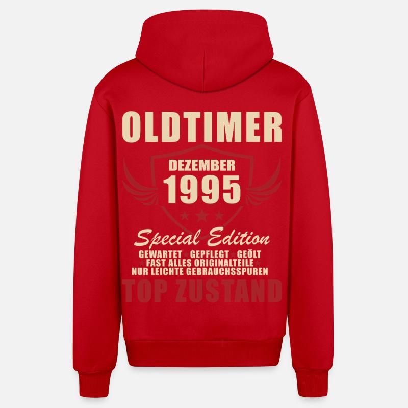 Oldtimer Spécial décembre 1995 - Veste à capuche bio décontractée fabriquée en UE - rouge