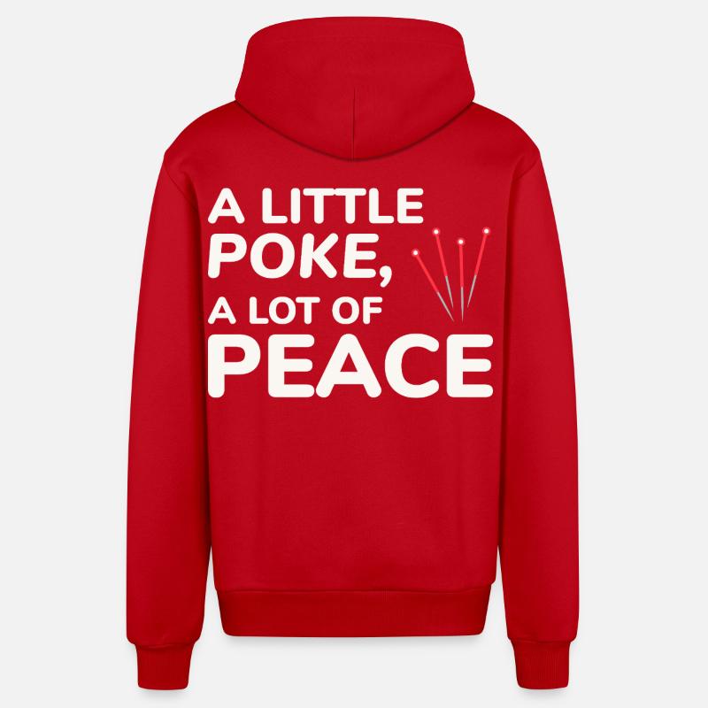 Licensed TCM Practitioner Expert Calming - Organic Relaxed Hooded Jacket Made in EU - red