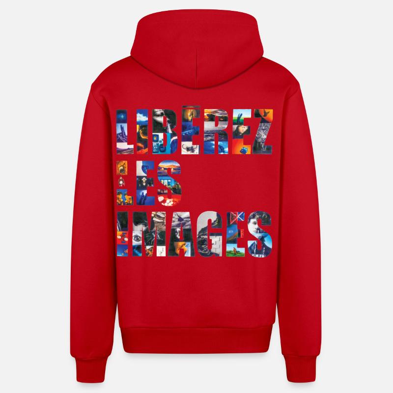 LIBÉREZ LES IMAGE - let's talk - Veste à capuche bio décontractée fabriquée en UE - rouge