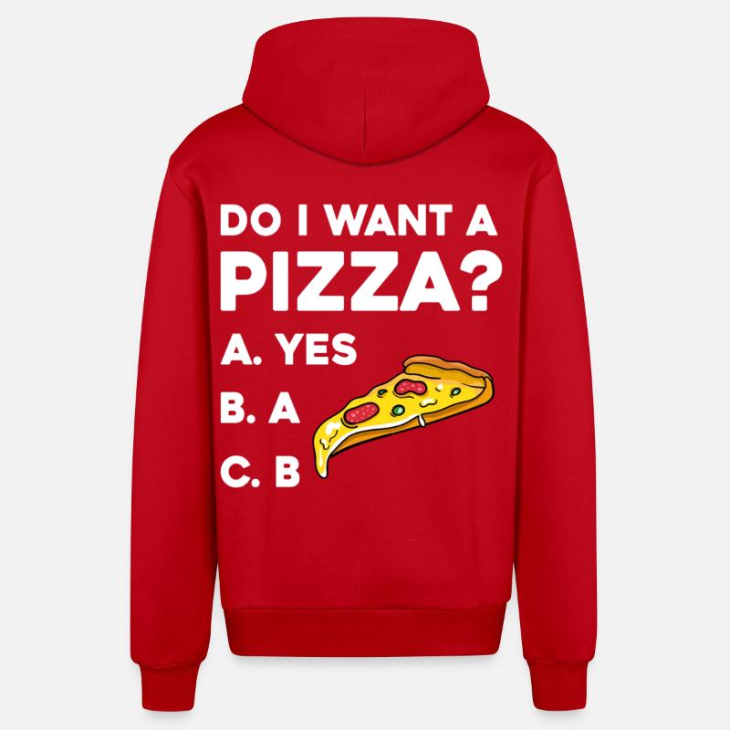 Pizza Frage: Ja oder Nein - Organic Relaxed Kapuzenjacke Made in EU - Rot