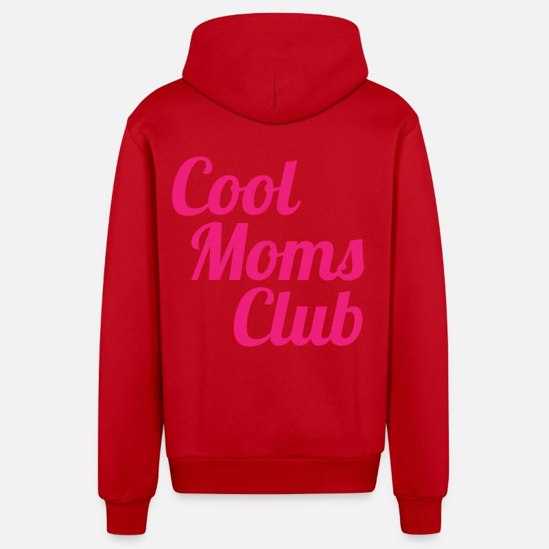 Club des mamans cool - Veste à capuche bio décontractée fabriquée en UE - rouge