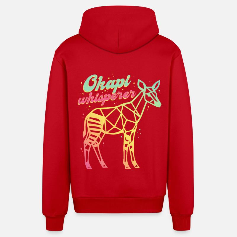 Le Murmureur d’Okapi - Veste à capuche bio décontractée fabriquée en UE - rouge