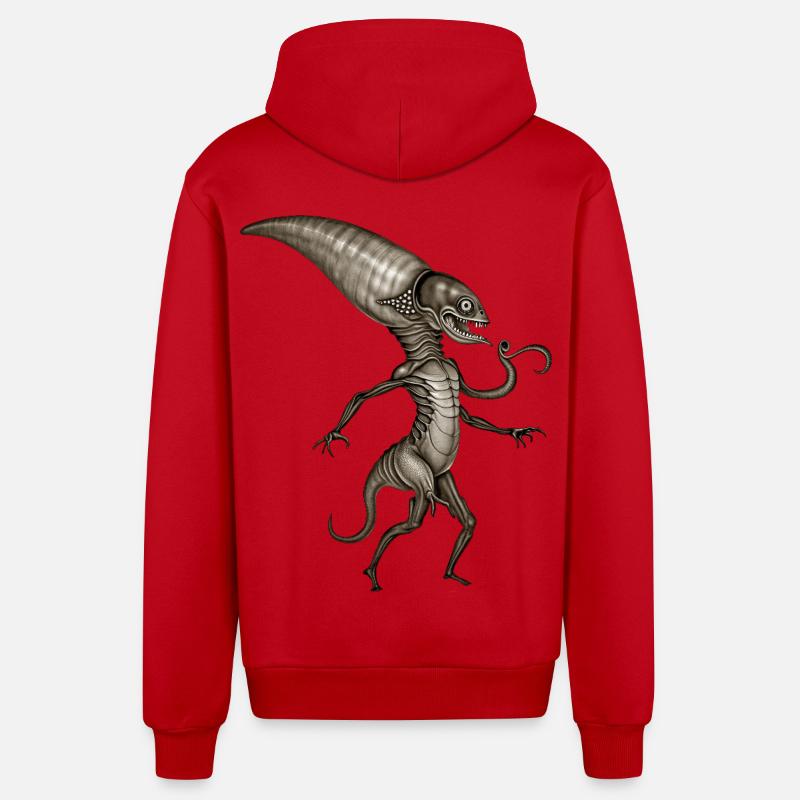 BUG #8 - dark hell - Veste à capuche bio décontractée fabriquée en UE - rouge