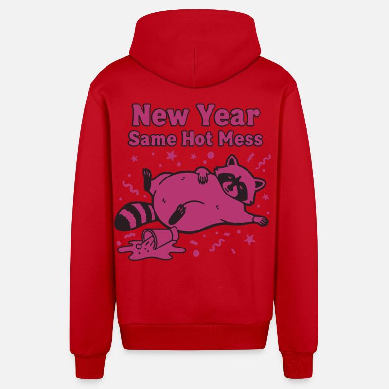 Neujahr Same Hot Mess Celebration 2025 - Organic Relaxed Kapuzenjacke Made in EU - Rot