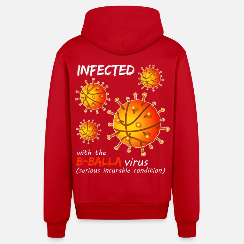 Virus du basket-ball de B-Balla - Veste à capuche bio décontractée fabriquée en UE - rouge