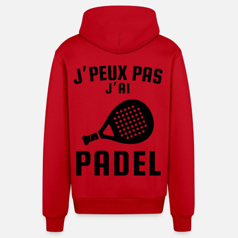 Je peux pas j ai padel - Veste à capuche bio décontractée fabriquée en UE - rouge