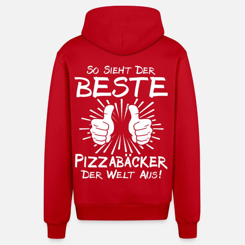 Meilleure pizzaiole - Veste à capuche bio décontractée fabriquée en UE - rouge