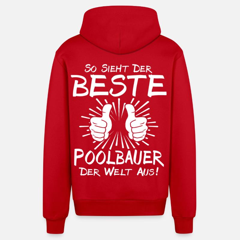 Bester Poolbauer - Organic Relaxed Kapuzenjacke Made in EU - Rot