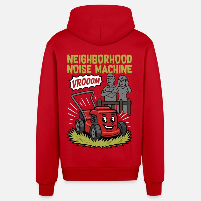 Machine à bruit de quartier - Veste à capuche bio décontractée fabriquée en UE - rouge