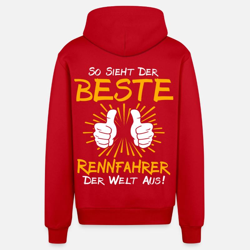 Idée de cadeau pour coureur - Veste à capuche bio décontractée fabriquée en UE - rouge