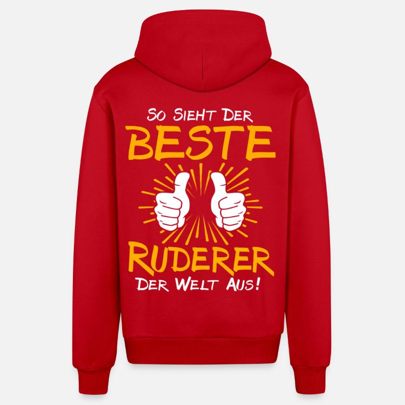 Idée de cadeau pour rameurs - Veste à capuche bio décontractée fabriquée en UE - rouge