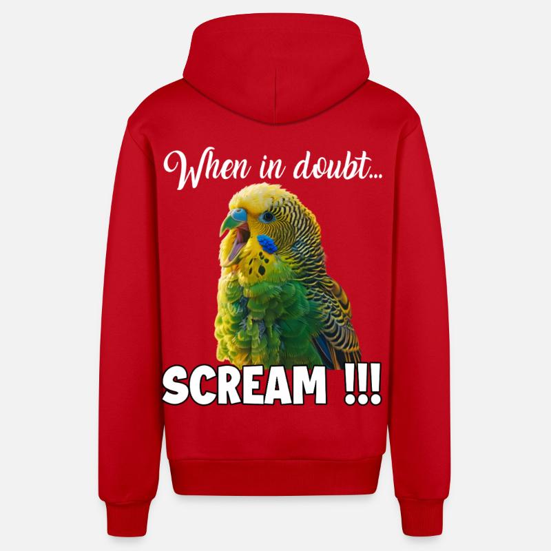 Cadeaux créatifs Bird Friends Perruche - Veste à capuche bio décontractée fabriquée en UE - rouge