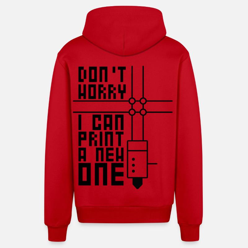 Impression 3D filament 3D d'imprimante 3D - Veste à capuche bio décontractée fabriquée en UE - rouge