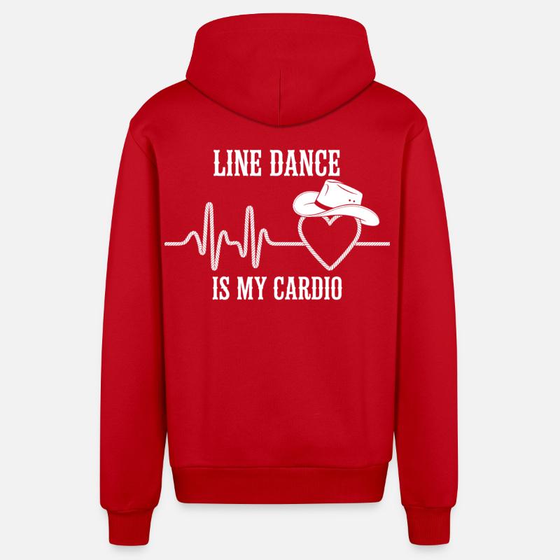 Line Dance Cardio Heart Logo - Veste à capuche bio décontractée fabriquée en UE - rouge