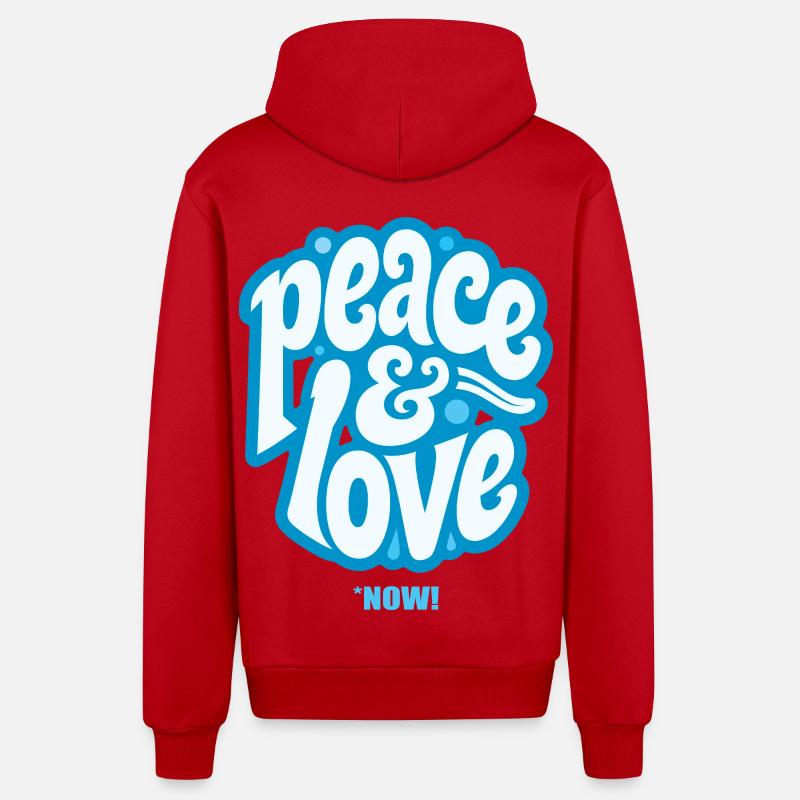 PEACE LOVE #3 - let's talk - Veste à capuche bio décontractée fabriquée en UE - rouge