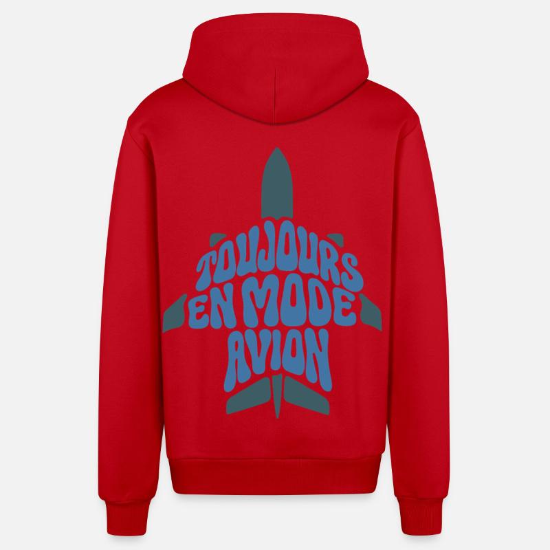  MODE AVION - let's talk - Veste à capuche bio décontractée fabriquée en UE - rouge