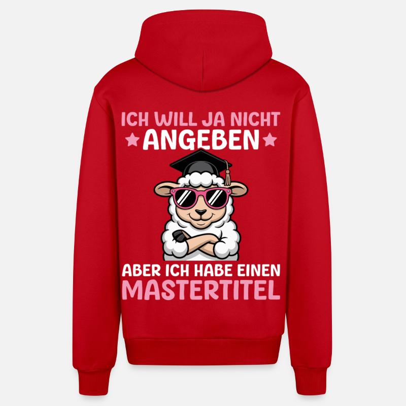 Masterprüfung bestanden Studentin Master Abschluss - Organic Relaxed Kapuzenjacke Made in EU - Rot