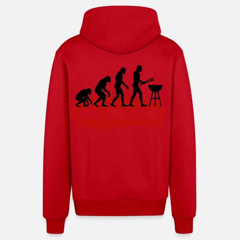 Évolution du grill - Veste à capuche bio décontractée fabriquée en UE - rouge