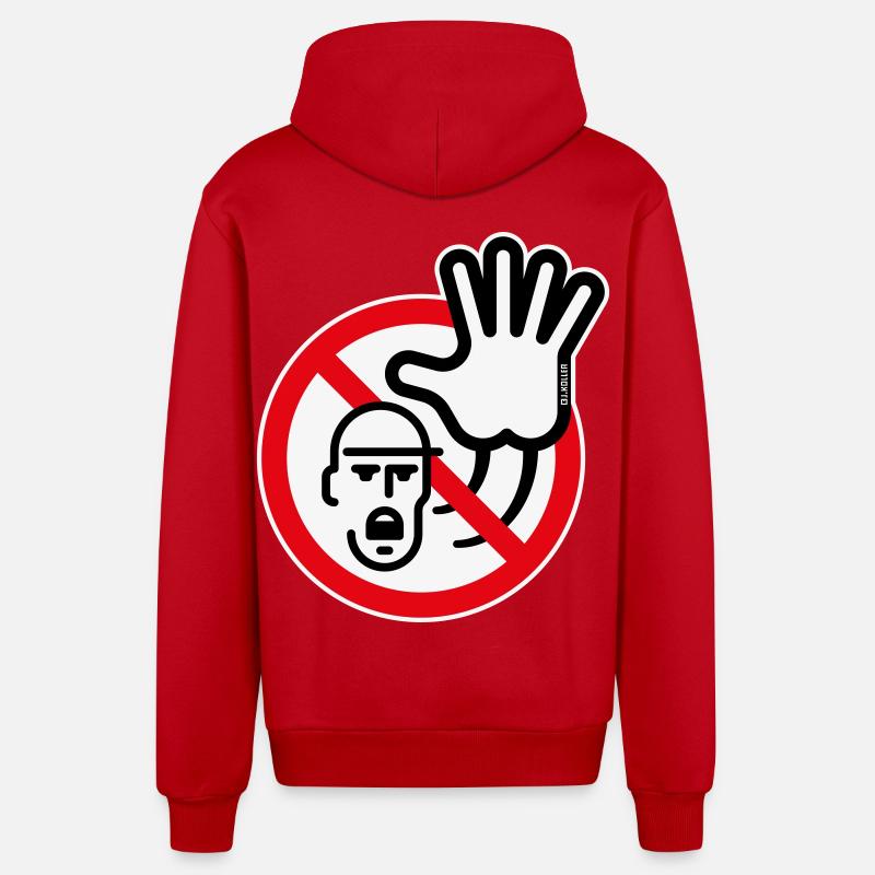Warnzeichen / Warnung / Verbot (Symbol / 3C) - Organic Relaxed Kapuzenjacke Made in EU - Rot
