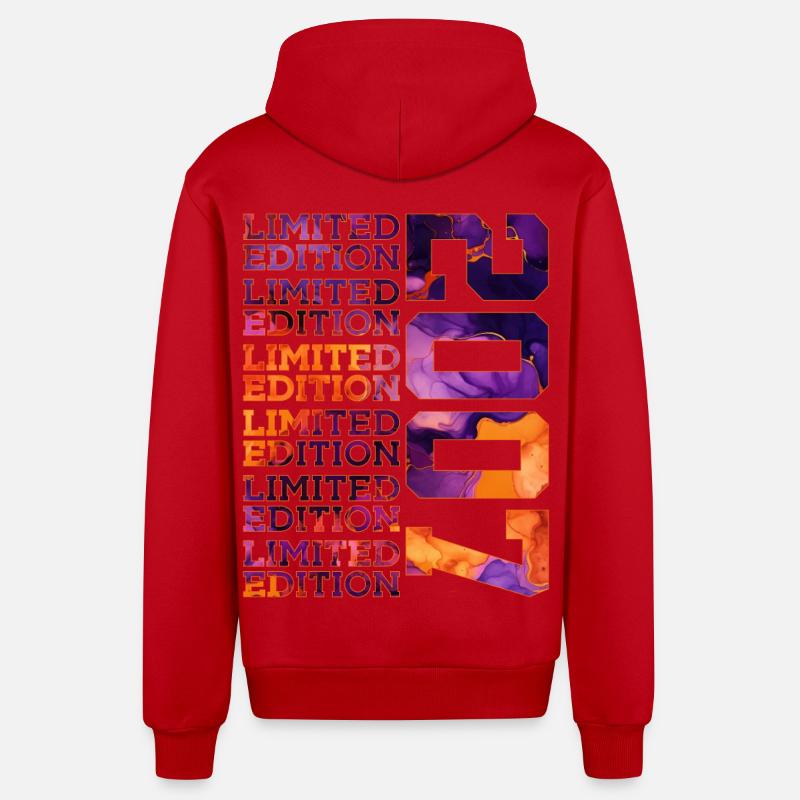 19E ANNIVERSAIRE ÉDITION LIMITÉE 2007 - Veste à capuche bio décontractée fabriquée en UE - rouge