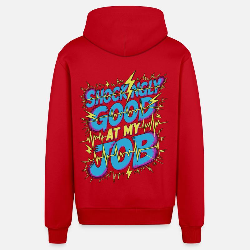 Cardiac Tech Shockingly Good Pacemaker Technician - Organic Relaxed Kapuzenjacke Made in EU - Rot