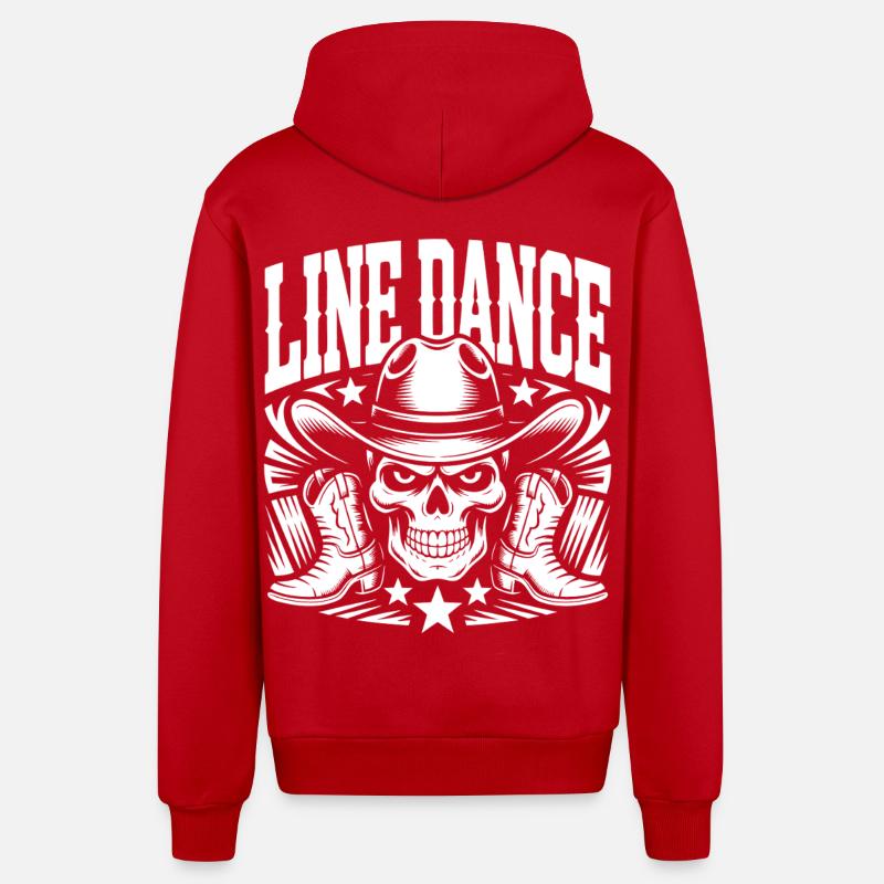 Lone Dance Schädel Rodeo - Organic Relaxed Kapuzenjacke Made in EU - Rot