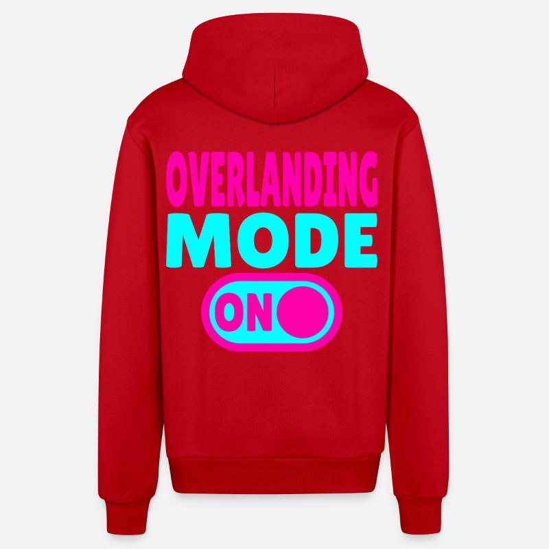 Mode Overlanding ACTIVÉ – Passer à l’aventure - Veste à capuche bio décontractée fabriquée en UE - rouge