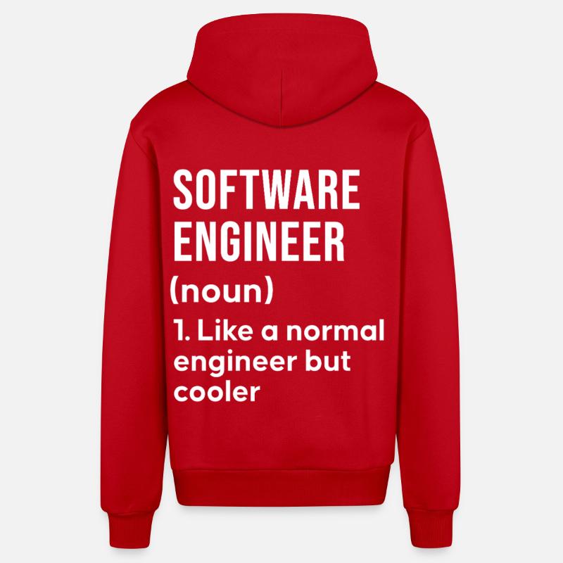 Software Engineer Spruch Shirt - Organic Relaxed Kapuzenjacke Made in EU - Rot