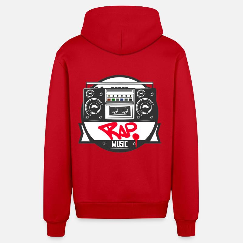 Jukebox Rap Logo Ghetto Blaster Graffiti - Veste à capuche bio décontractée fabriquée en UE - rouge