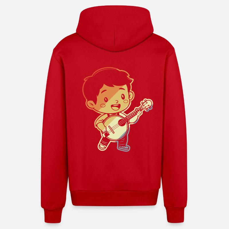 Petit Banjoïste Comic - Veste à capuche bio décontractée fabriquée en UE - rouge