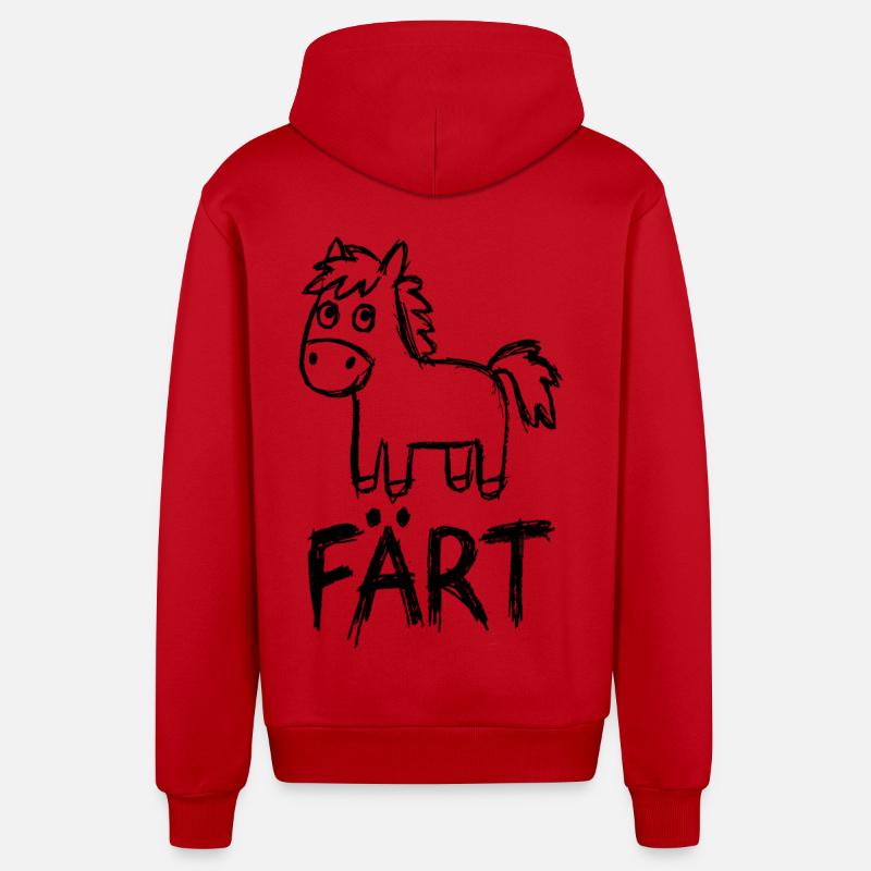 Cavalier cheval Propriétaire de chevaux FÄRT - Veste à capuche bio décontractée fabriquée en UE - rouge