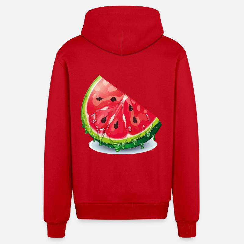 Tranche de pastèque - Veste à capuche bio décontractée fabriquée en UE - rouge