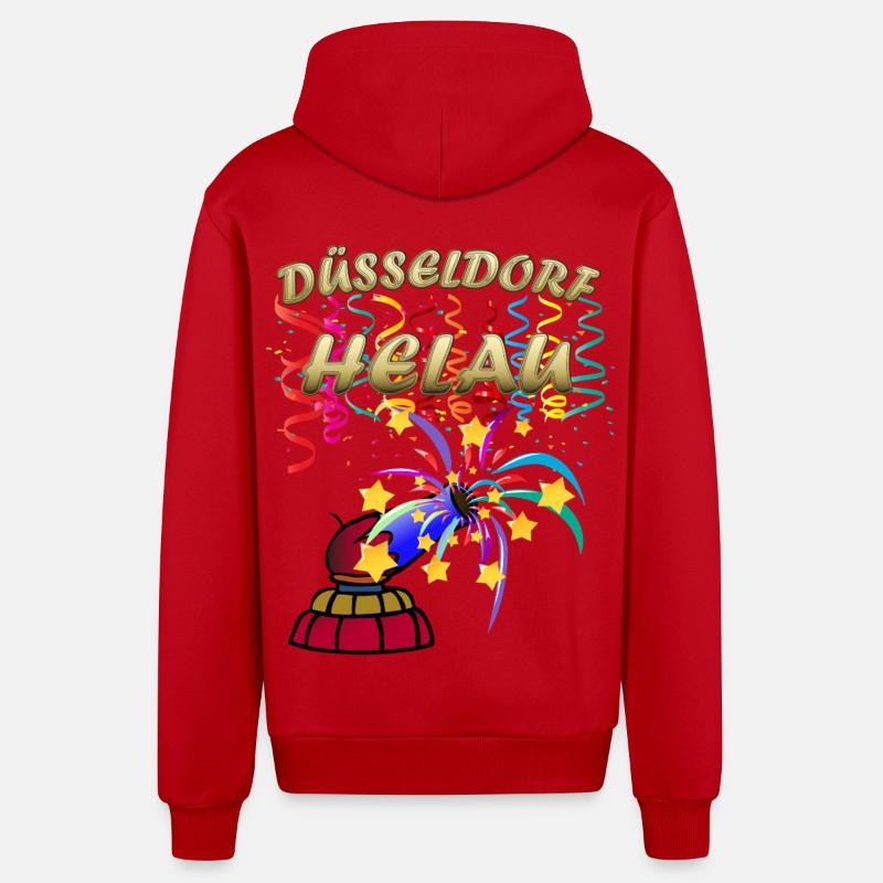 Carnaval Helau de Düsseldorf - Veste à capuche bio décontractée fabriquée en UE - rouge