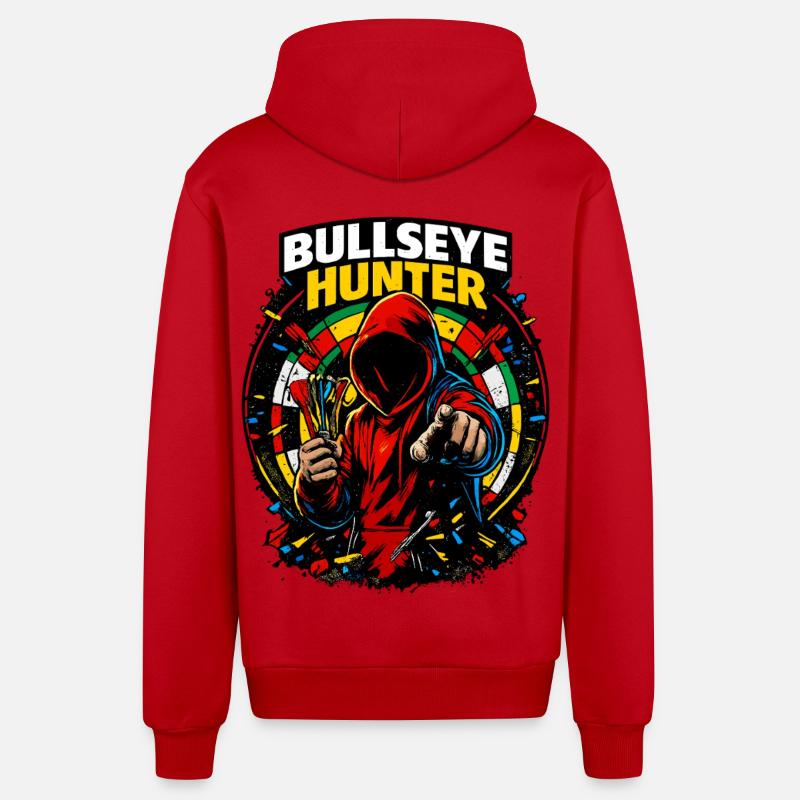 Chasseur de cible à fléchettes - Veste à capuche bio décontractée fabriquée en UE - rouge